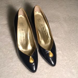 BRUNO MAGLI Navy & Gold Leather Women’s Shoes